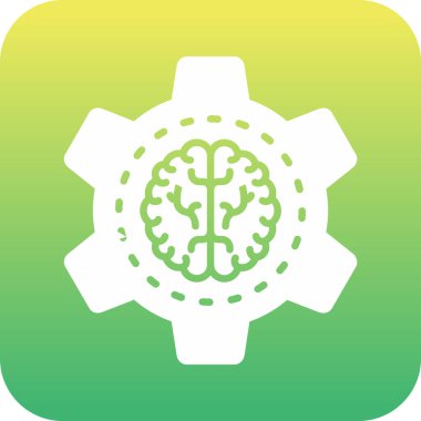 Yeşil yapraklı bir dişli simgesinin vektör çizimi