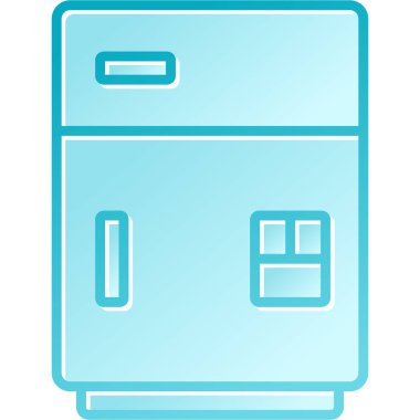 Buzdolabı simgesi izole edilmiş mavi simge