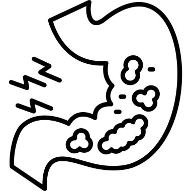 Mide simgesi, ana hatlı vektör çizimi