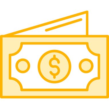 banknot simgesi. düzenlenebilir düz çizgi tasarımı