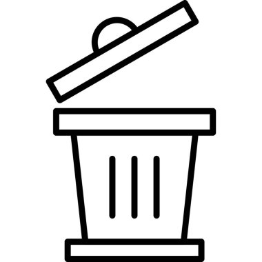 Çöp kutusu simgesi. Beyaz arkaplanda izole edilmiş web tasarımı için çöp kutusu vektör sembolü