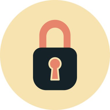 kilit web simgesi, vektör çizim