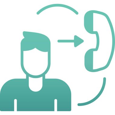 Düz biçimli çağrı merkezi operatör simgesi