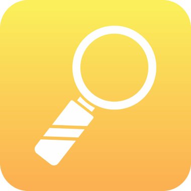 Büyütme cam ikonu dijital sarı vektör herhangi bir tasarım beyaz vektör illüstrasyonunda izole