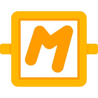 m simgesi logo tasarım şablonu elementleri