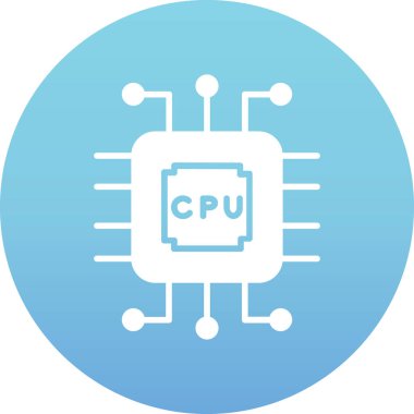 İşlemci. Web simgesi basit illüstrasyon