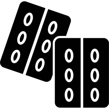 zar simgesi. Web tasarımı için domino vektör simgelerinin basit çizimi