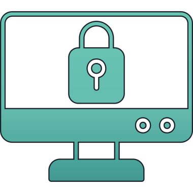 Asma kilit simgesi. Web için basit bir güvenlik vektör simgesi çizimi