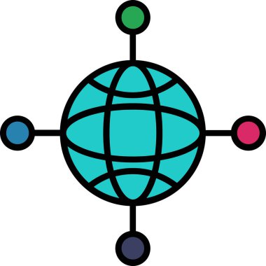 Genel ağ simgesi. Genel ağ vektör simgesinin ana hatlarını izole et