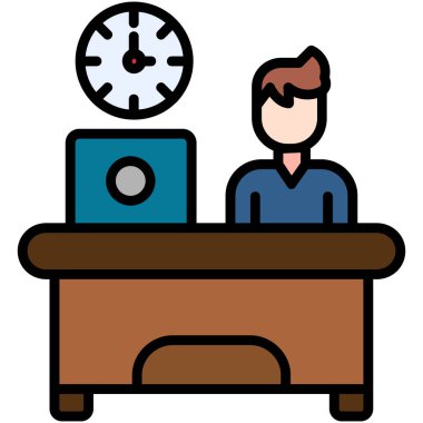 ofis yöneticisi simgesi, vektör illüstrasyonu