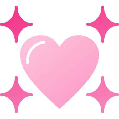 Pembe arka planı olan aşk kalbi, vektör illüstrasyonu, eps