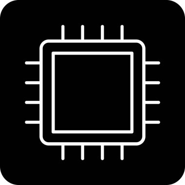 Cpu çip simgesi, vektör illüstrasyonu