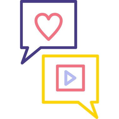 aşk basit simgesi, vektör illüstrasyon