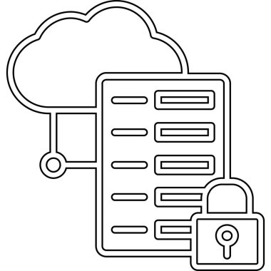 Veri Bulutu veritabanı simgesi ana hat biçiminde