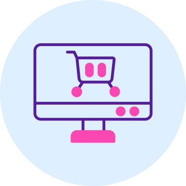 Alışveriş web simgesi basit illüstrasyon