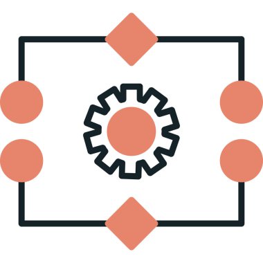 Kolayca değiştirilebilen ya da düzenlenebilen dişli vektör simgesi