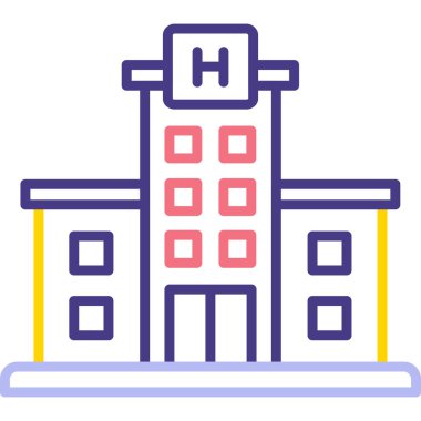 Hastane. Web simgesi basit illüstrasyon