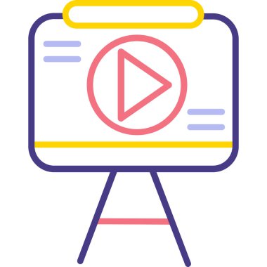 Bir video simgesinin vektör illüstrasyonu