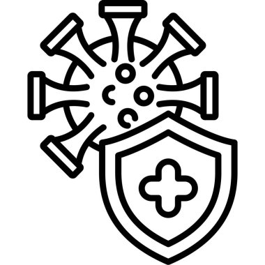 Ana hatlarıyla virüs koruma sağlık ikonu