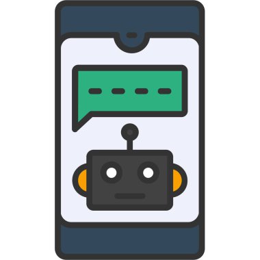 Sohbet ileti simgesi, vektör illüstrasyonu