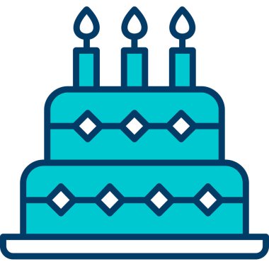 Kek. Web simgesi basit illüstrasyon