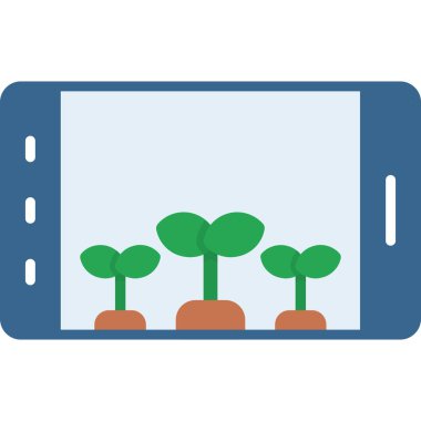 Ağaç, mobil simge, vektör illüstrasyonlu akıllı telefon