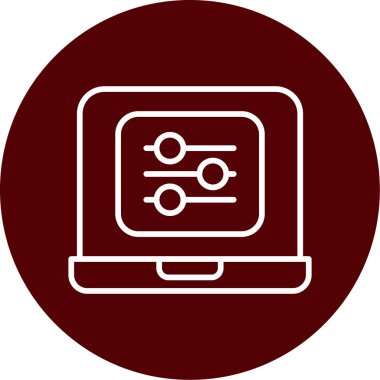 Dizüstü bilgisayar simgesi vektör çizimi