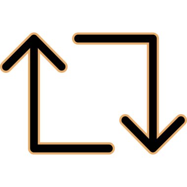 İnce kontur vektör simgesinden sola dön