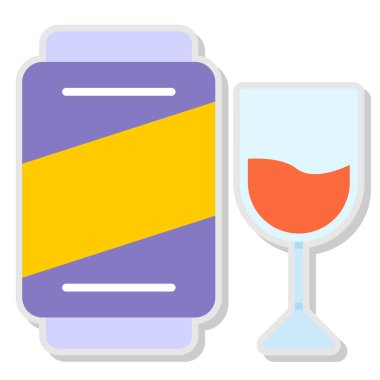 Şarap ve yemeğin vektör çizimi