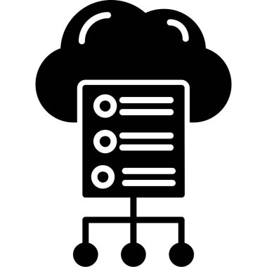 bulut hesaplama simgesi, vektör illüstrasyonu