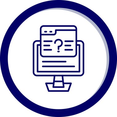 Soru işareti. Web simgesi vektör illüstrasyonu