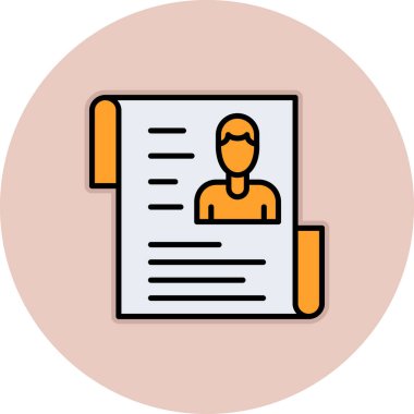 Kağıt belge simgesi olan bir adam, basit vektör illüstrasyonu