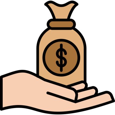 Dolar simgesiyle el ele para çantası