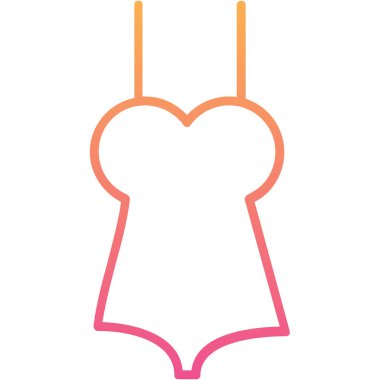 Kadın iç çamaşırı ikonu. İnce çizgi çizimi. Beyaz üzerine izole edilmiş vektör illüstrasyonu