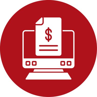 Dolar işareti ve kredi kartı simgesi olan dizüstü bilgisayar, basit vektör illüstrasyonu