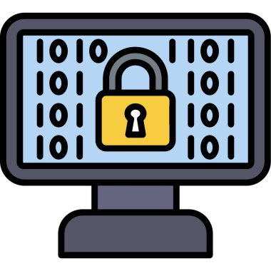 siber güvenlik kilidi simgesi, vektör illüstrasyonu