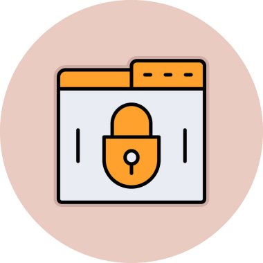 Güvenli kilit. Web simgesi vektör illüstrasyonu