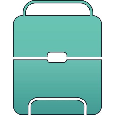 Mavi beyaz bir valizin vektör çizimi