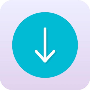 aşağı - gri arkaplan üzerinde izole edilmiş modayı gösteren ok simgesi