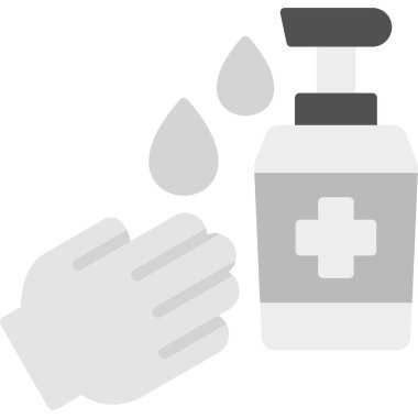 El dezenfektanı şişesi ikonu. Beyaz üzerinde izole edilmiş web tasarımı için el dezenfektanı şişe vektör simgesi taslağı