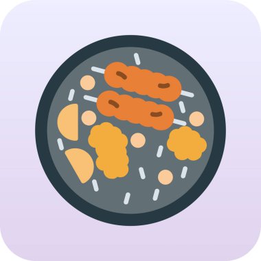 Kızarmış tavuk simgesinin vektör çizimi