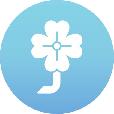 Düz moda çiçek ikonu. Vektör çizimi. 10 saniye..