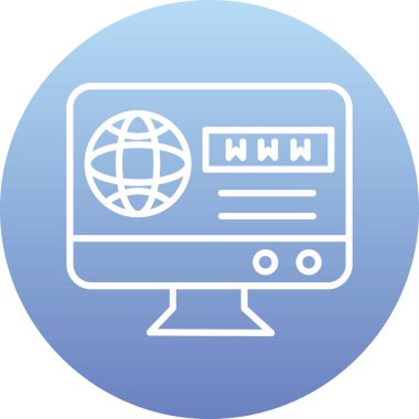 İnternet web simgesi basit illüstrasyon