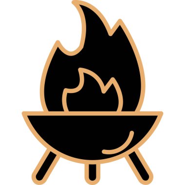 Şenlik ateşi. Web simgesi basit illüstrasyon