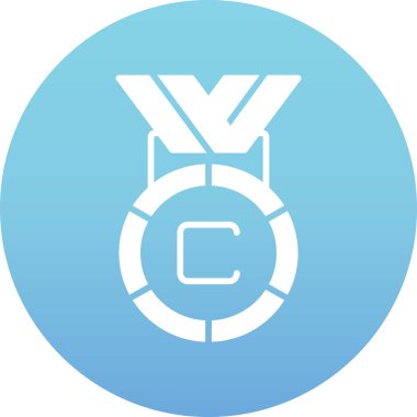 İki renkli ikon setinden ödül ikonu. bu biçim glyph sembolü, mavi ve gri renkler, yuvarlak açılar, beyaz arkaplan