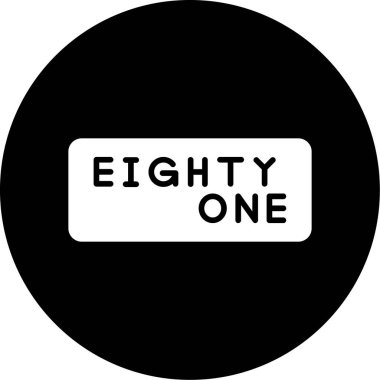 Beyaz arka planda bir daire içinde bir numara sekiz siyah damga