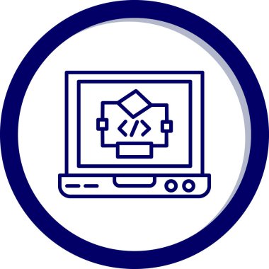 Bir dizüstü bilgisayar simgesinin vektör illüstrasyonu