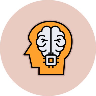 beyin ikonu vektör illüstrasyonu