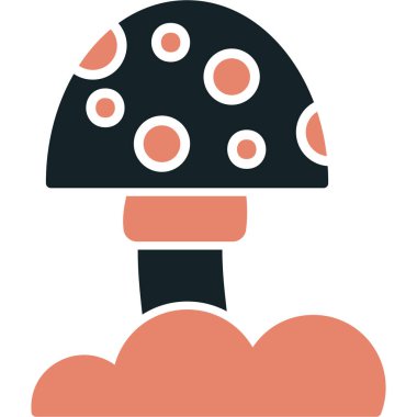 Mantar. Web simgesi basit illüstrasyon