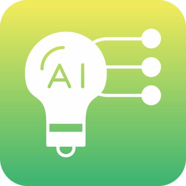 Beyaz arka plan üzerinde izole yapay zeka simgesi